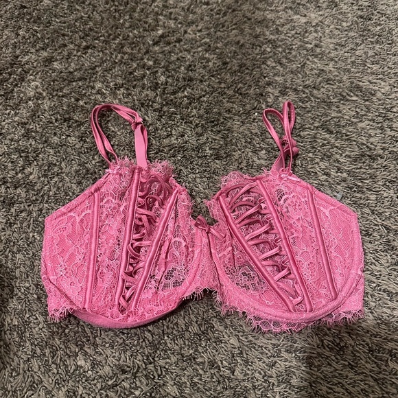 Victorias Secret Dream Angels Push Up Without Padding  Lace Bra 36C Pink - Picture 4 of 6
